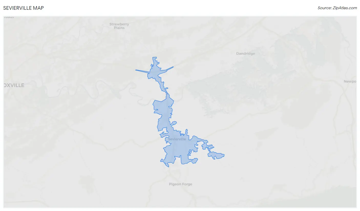 Sevierville, TN Zip Codes Map & Profile 2023 Zip Atlas