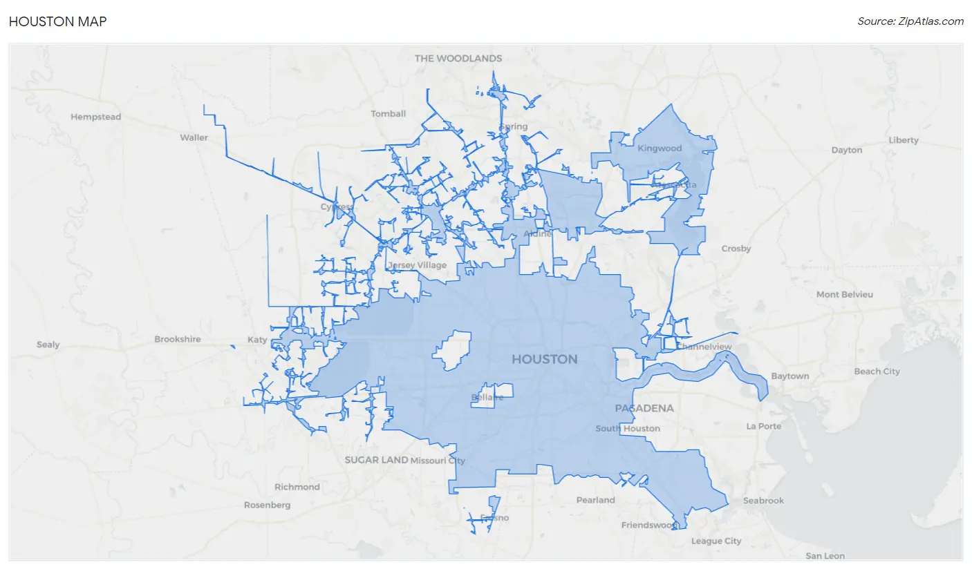 Houston, TX Zip Codes Map & Profile 2023 Zip Atlas