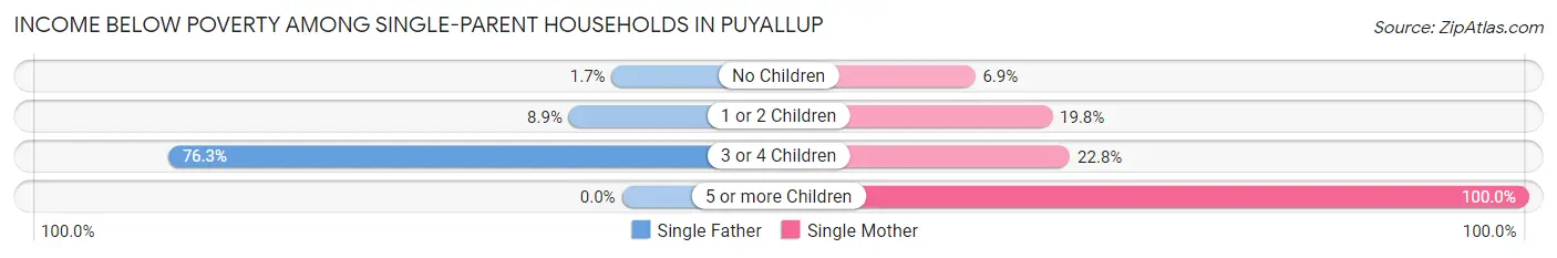 Income Below Poverty Among Single-Parent Households in Puyallup