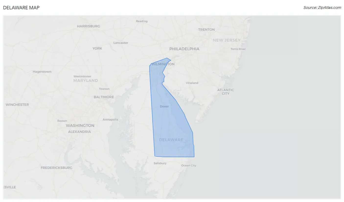 Delaware Zip Codes Map & Profile 2023 Zip Atlas