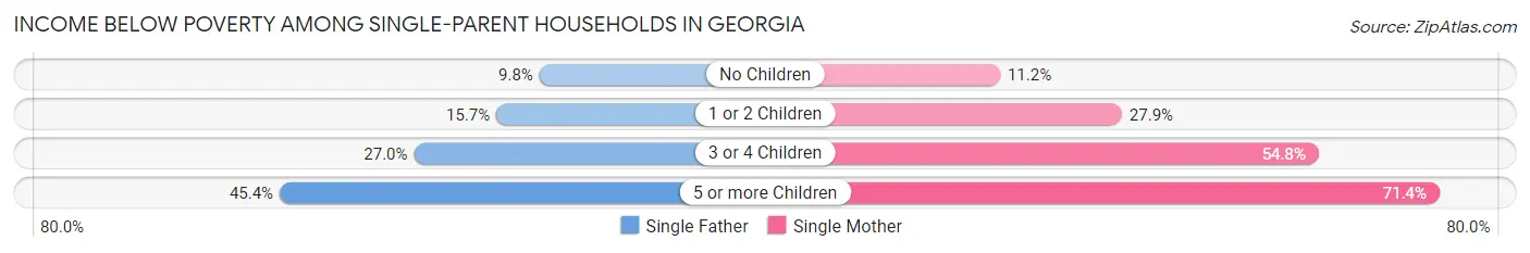 Income Below Poverty Among Single-Parent Households in Georgia