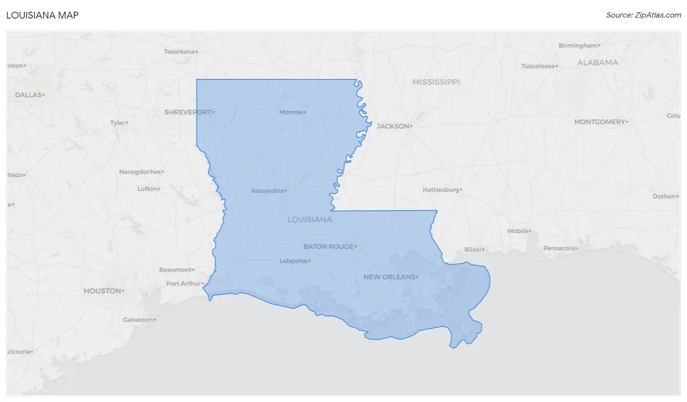 Louisiana 2023 Zip Atlas Louisiana Map.webp