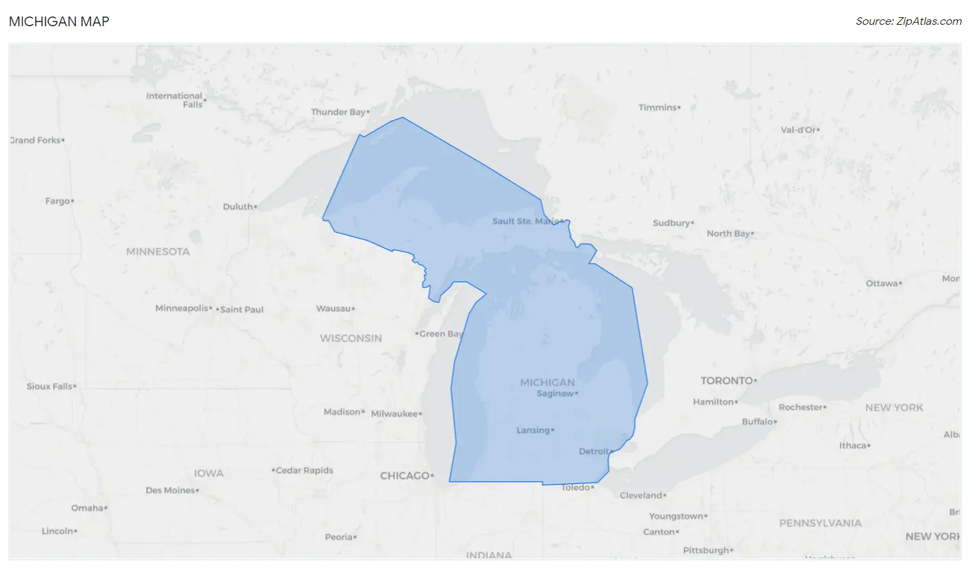 Michigan Zip Codes Map & Profile 2023 Zip Atlas