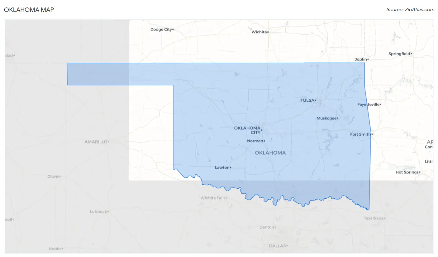 Oklahoma Zip Codes | Map & Profile | 2023 | Zip Atlas