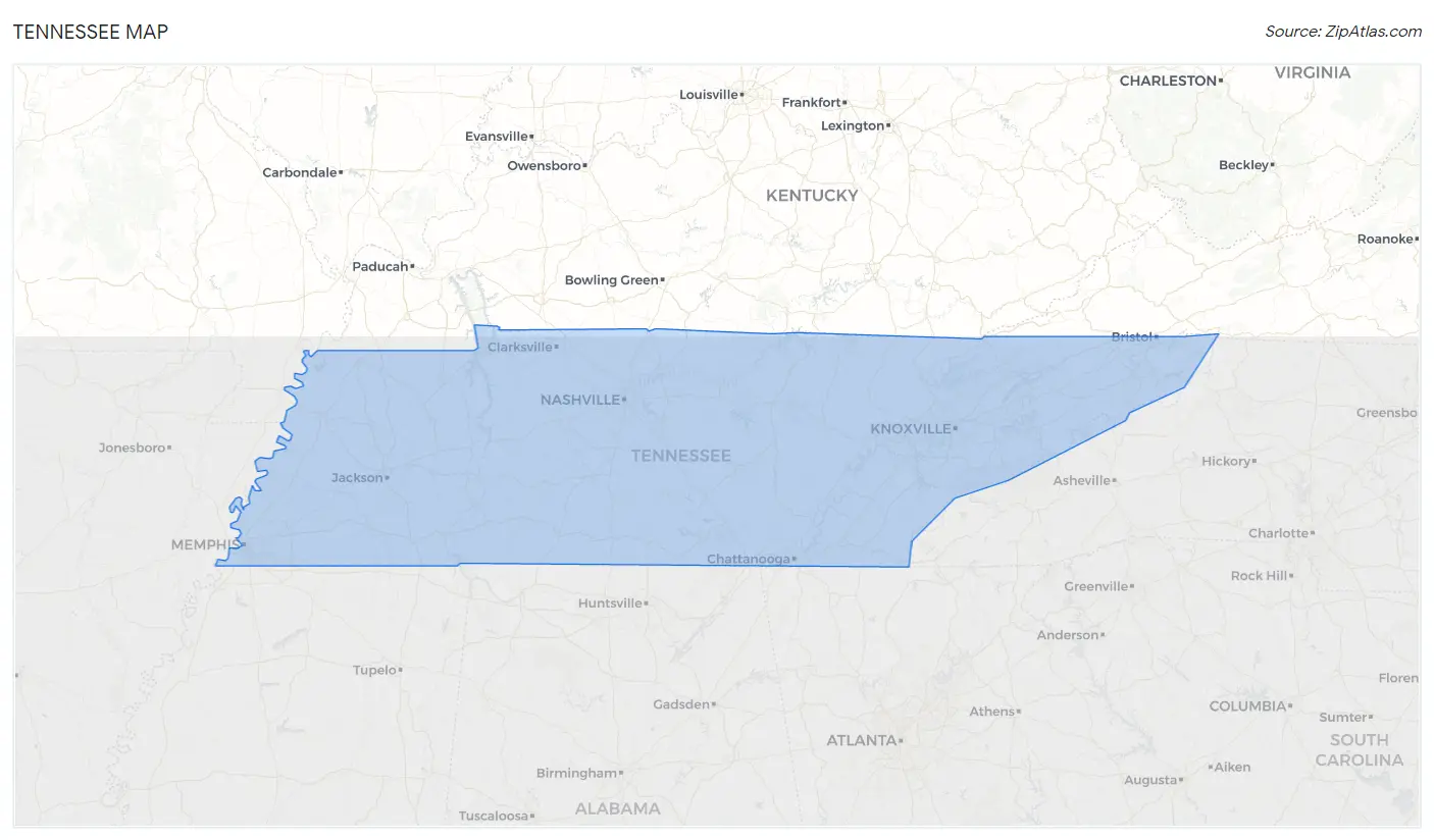 Tennessee Zip Codes Map & Profile 2023 Zip Atlas
