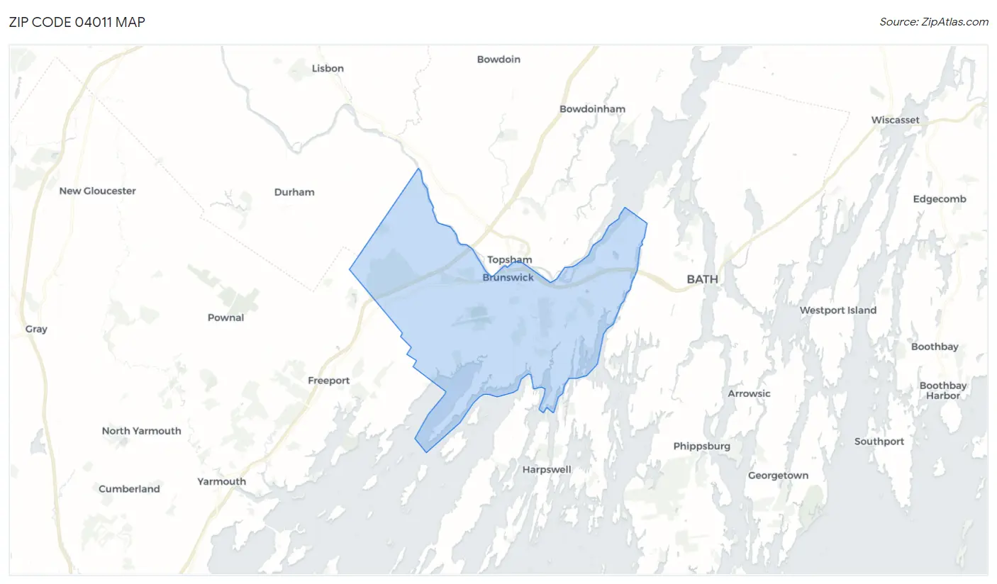 Zip Code 04011 Map