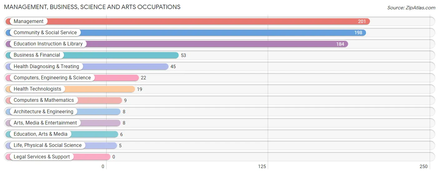 Management, Business, Science and Arts Occupations in Zip Code 04020