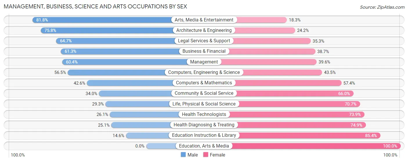 Management, Business, Science and Arts Occupations by Sex in Zip Code 04038