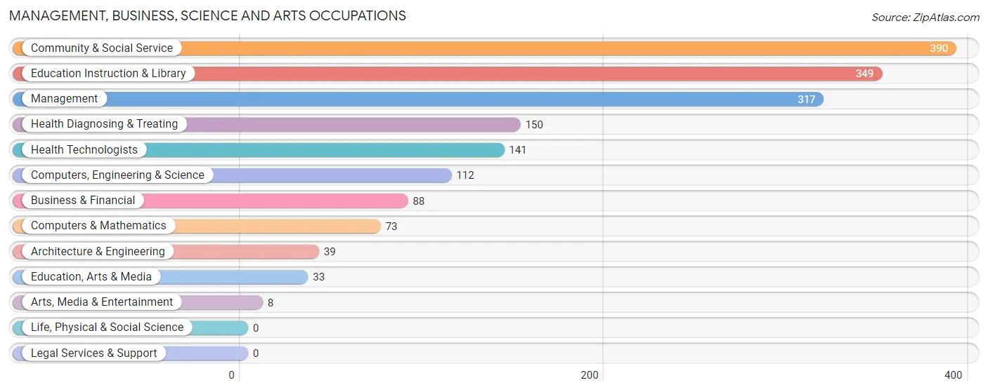 Management, Business, Science and Arts Occupations in Zip Code 04042