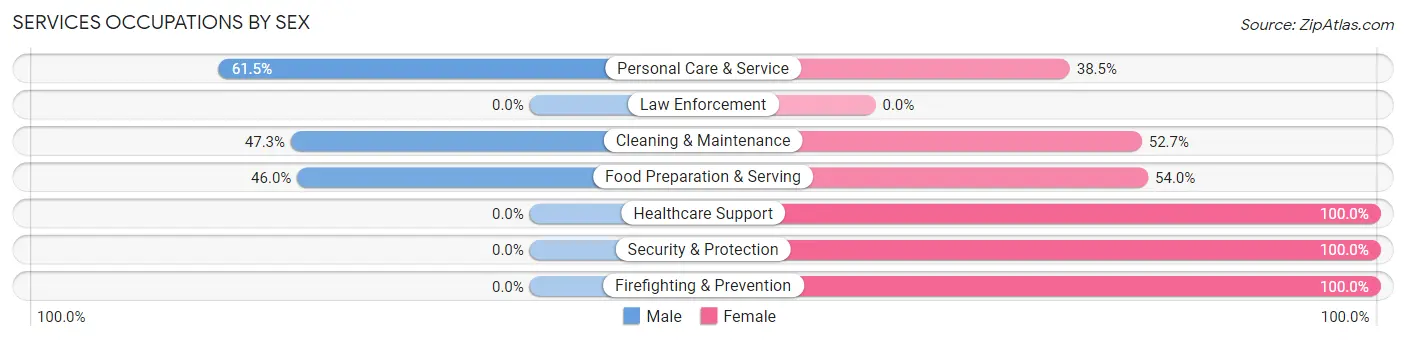 Services Occupations by Sex in Zip Code 04048