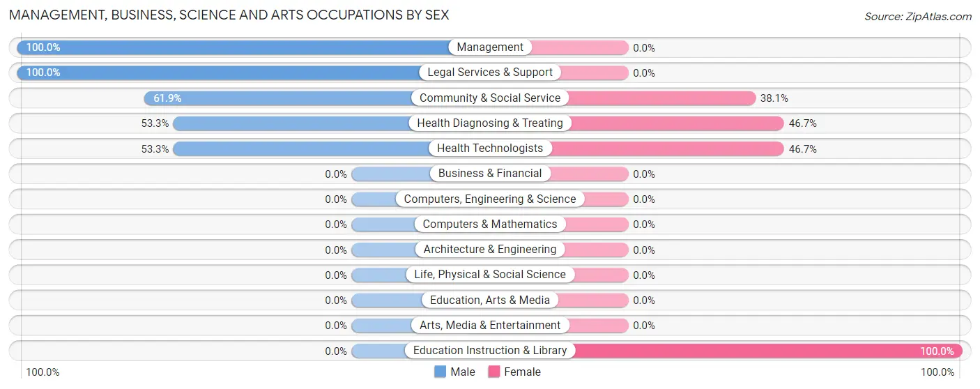 Management, Business, Science and Arts Occupations by Sex in Zip Code 04066