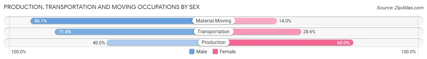Production, Transportation and Moving Occupations by Sex in Zip Code 04071