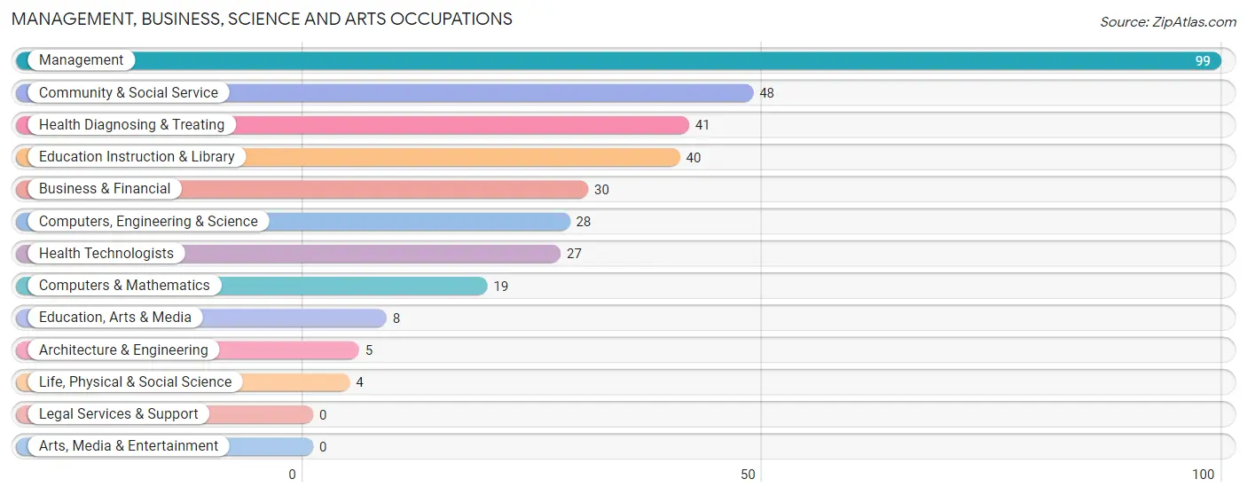Management, Business, Science and Arts Occupations in Zip Code 04238