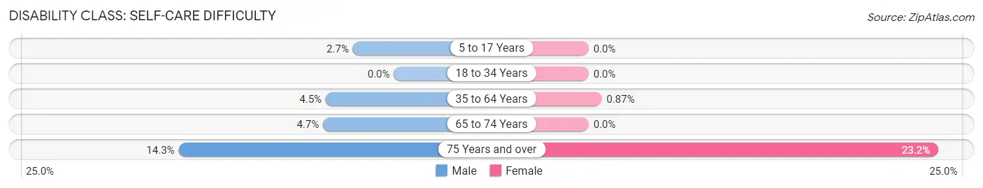 Disability in Zip Code 04250: <span>Self-Care Difficulty</span>