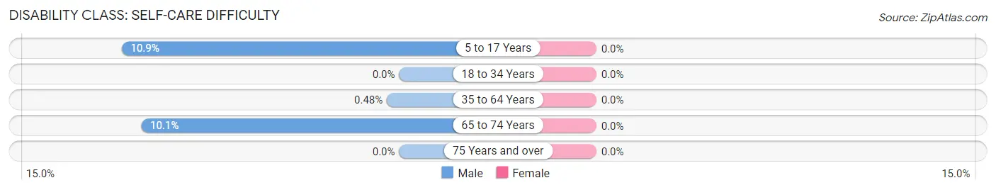 Disability in Zip Code 04256: <span>Self-Care Difficulty</span>