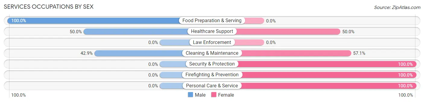Services Occupations by Sex in Zip Code 04261