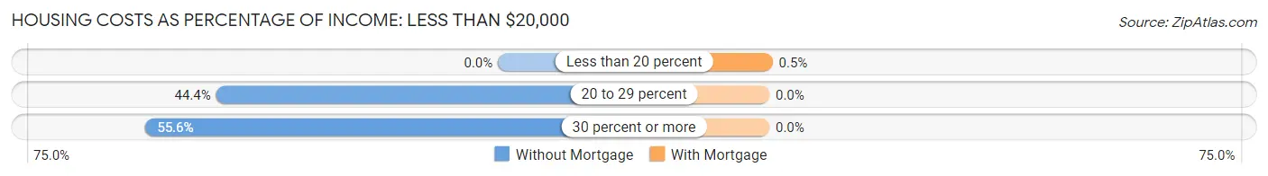 Housing Costs as Percentage of Income in Zip Code 04263: <span>Less than $20,000</span>