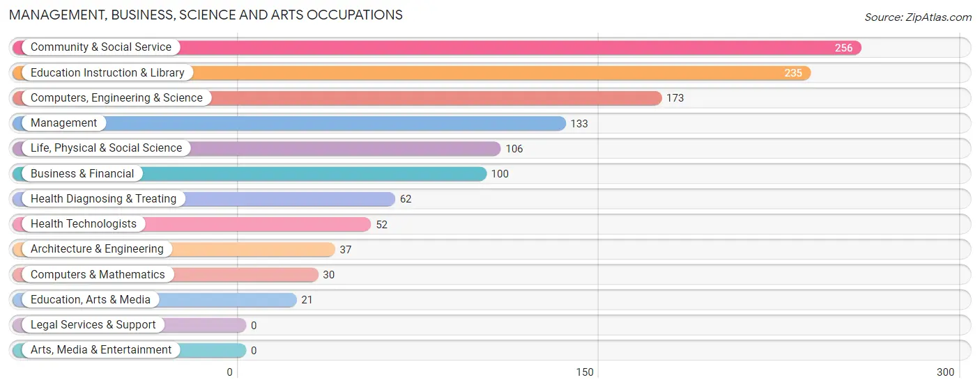 Management, Business, Science and Arts Occupations in Zip Code 04276