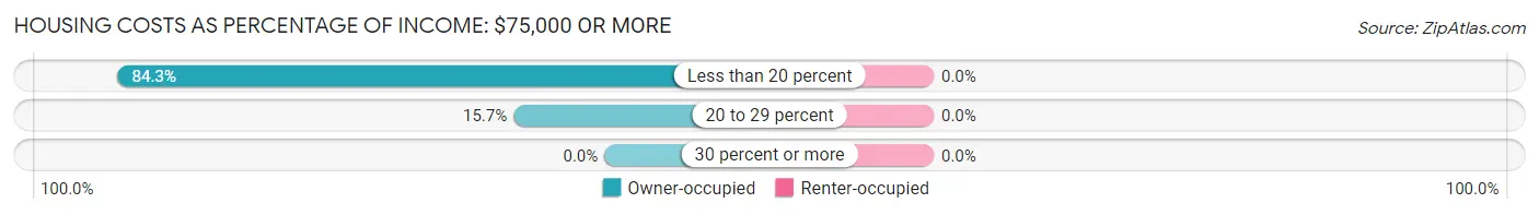 Housing Costs as Percentage of Income in Zip Code 04294: <span>$75,000 or more</span>