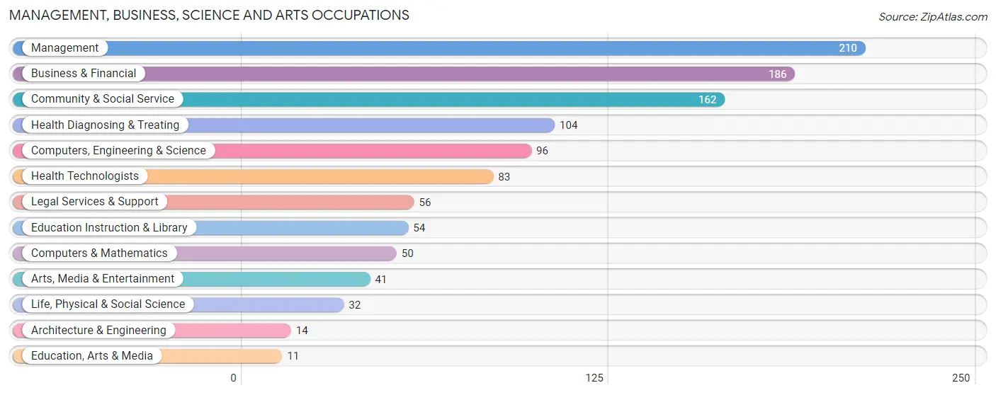 Management, Business, Science and Arts Occupations in Zip Code 04347