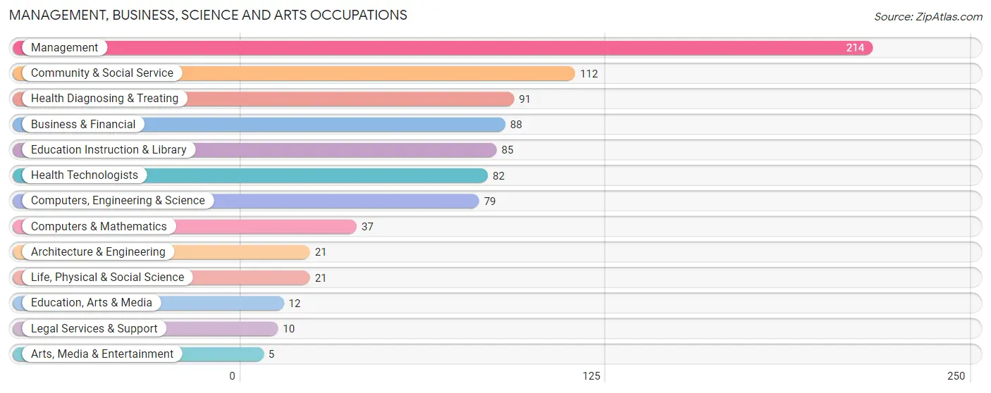 Management, Business, Science and Arts Occupations in Zip Code 04351