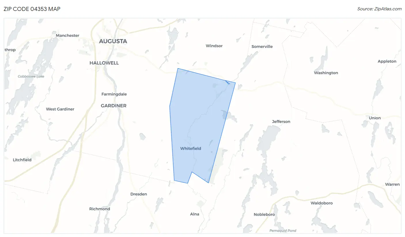 Zip Code 04353 Map