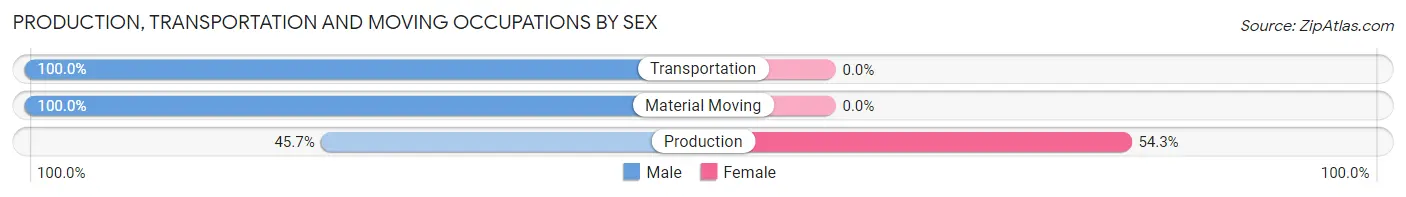 Production, Transportation and Moving Occupations by Sex in Zip Code 04355