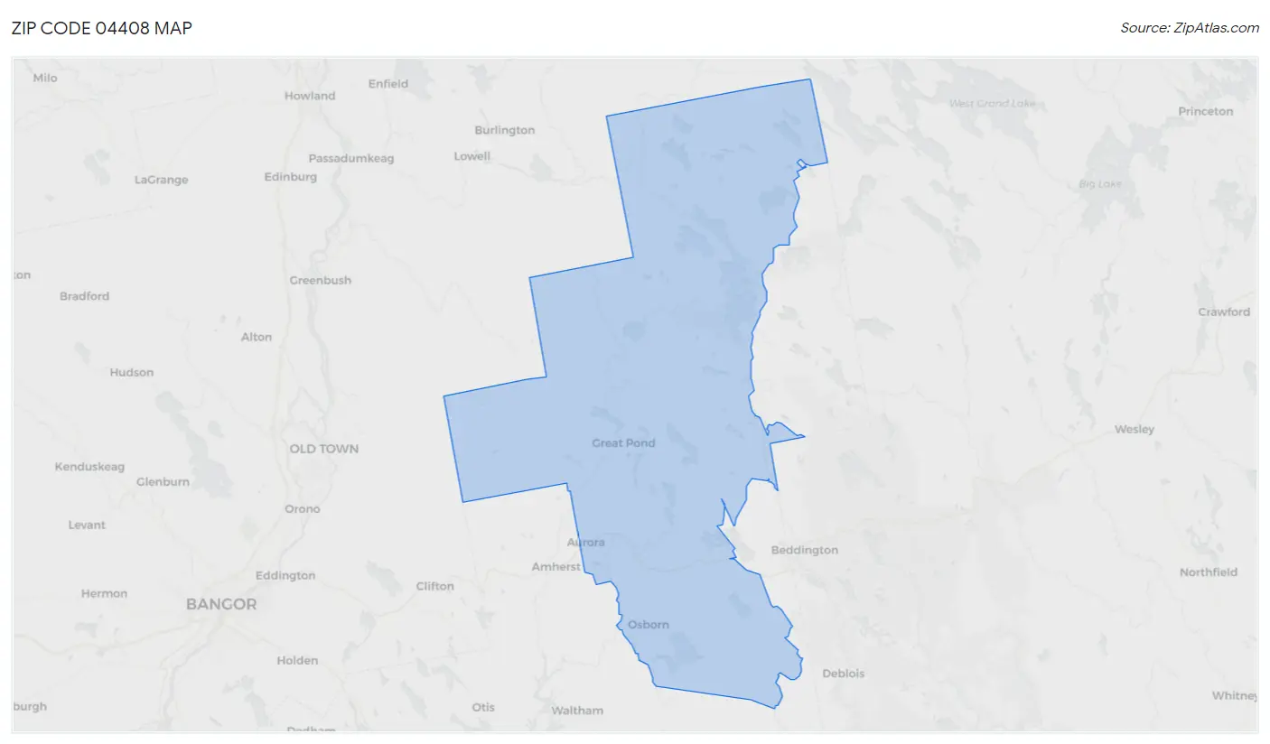 Zip Code 04408 Map