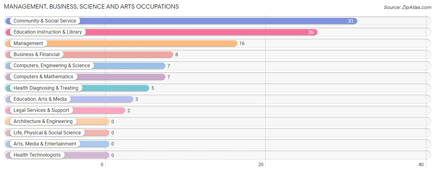 Management, Business, Science and Arts Occupations in Zip Code 04459