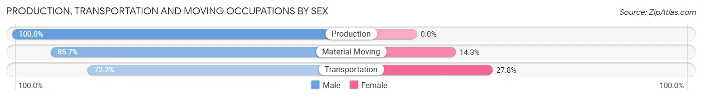 Production, Transportation and Moving Occupations by Sex in Zip Code 04459