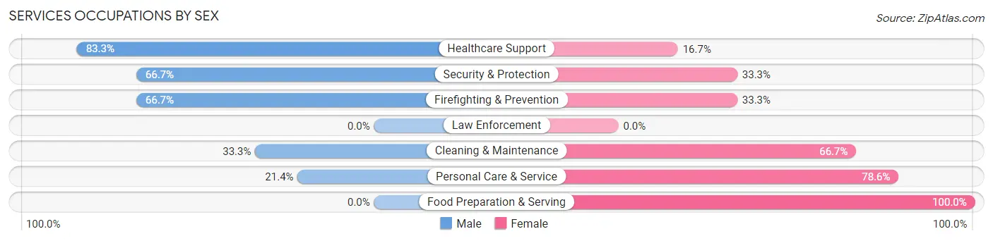 Services Occupations by Sex in Zip Code 04475