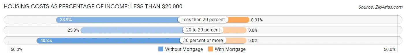 Housing Costs as Percentage of Income in Zip Code 04487: <span>Less than $20,000</span>