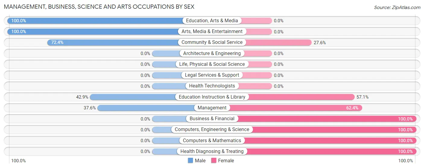 Management, Business, Science and Arts Occupations by Sex in Zip Code 04607