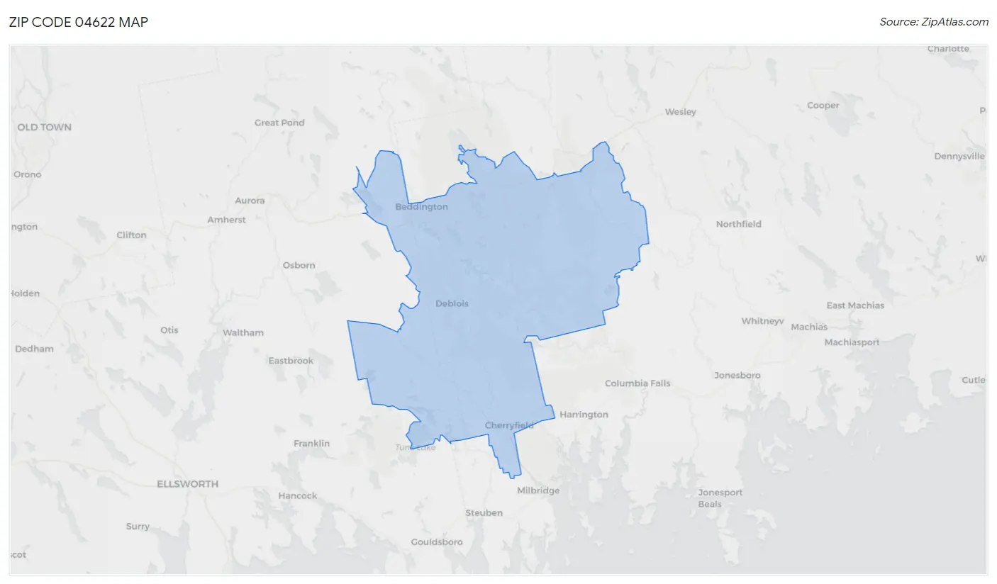 Zip Code 04622 Map