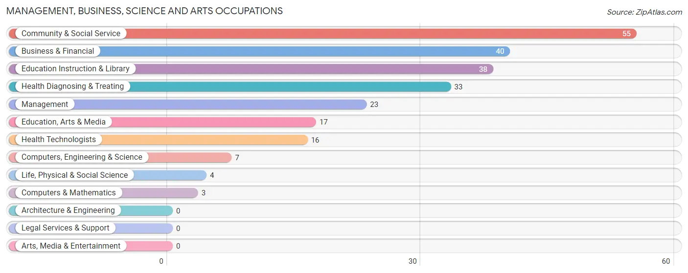 Management, Business, Science and Arts Occupations in Zip Code 04630