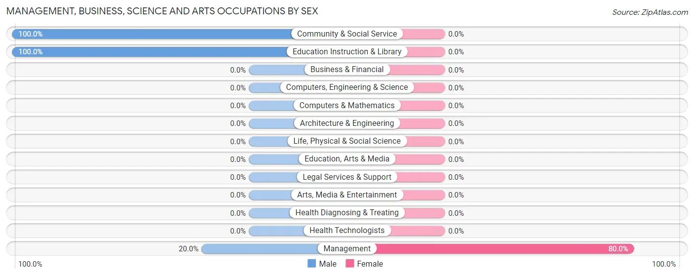 Management, Business, Science and Arts Occupations by Sex in Zip Code 04645