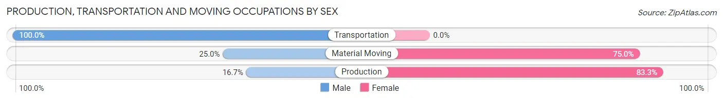 Production, Transportation and Moving Occupations by Sex in Zip Code 04649
