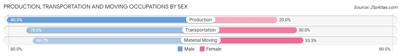 Production, Transportation and Moving Occupations by Sex in Zip Code 04652