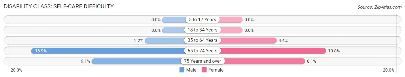 Disability in Zip Code 04658: <span>Self-Care Difficulty</span>