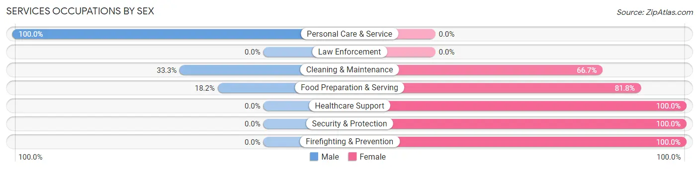 Services Occupations by Sex in Zip Code 04679