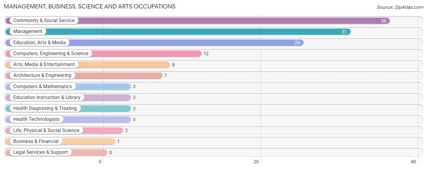 Management, Business, Science and Arts Occupations in Zip Code 04735