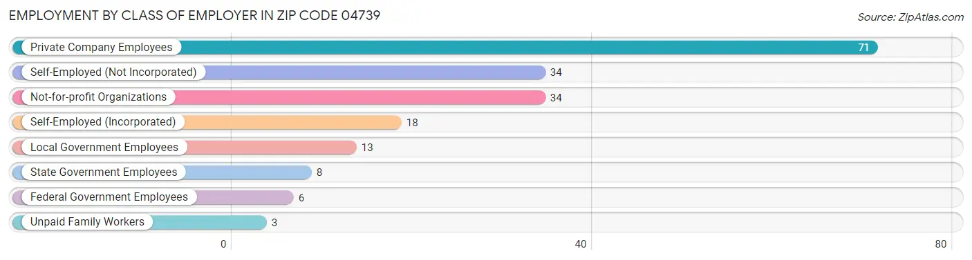 Employment by Class of Employer in Zip Code 04739