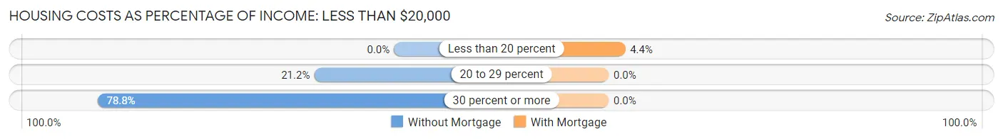 Housing Costs as Percentage of Income in Zip Code 04864: <span>Less than $20,000</span>