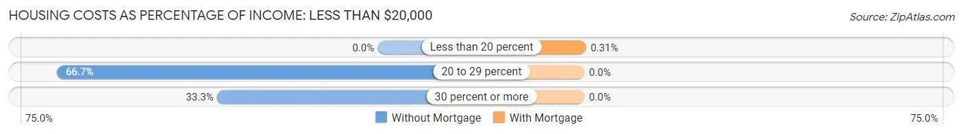 Housing Costs as Percentage of Income in Zip Code 04923: <span>Less than $20,000</span>