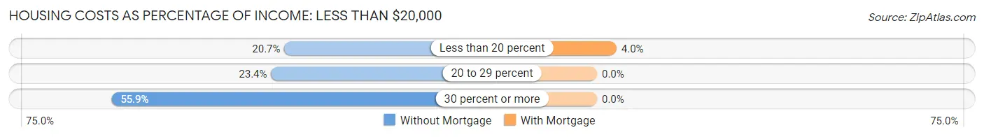 Housing Costs as Percentage of Income in Zip Code 04971: <span>Less than $20,000</span>