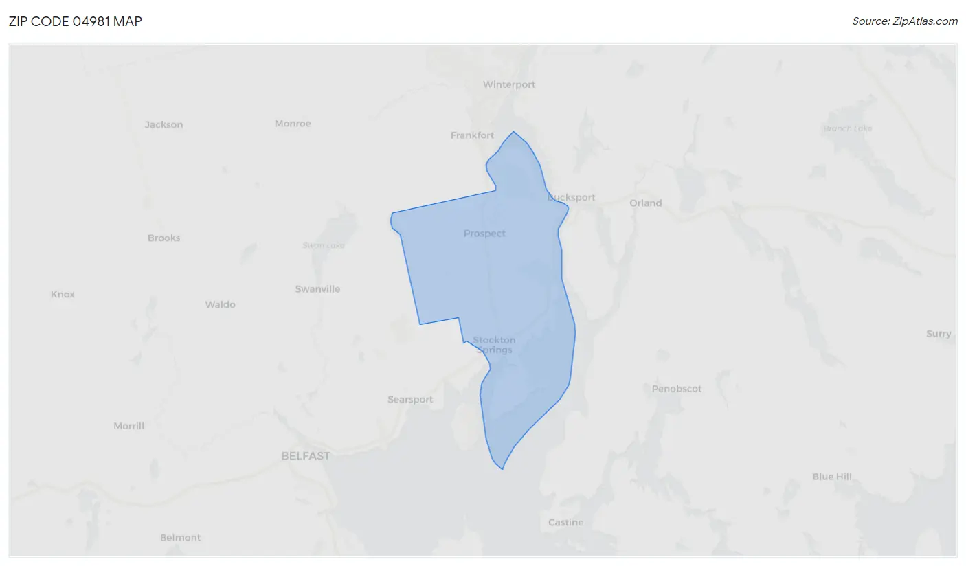 Zip Code 04981 Map