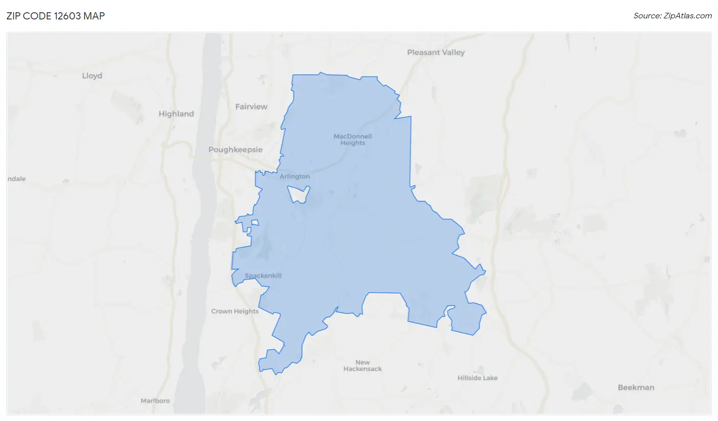12603 Zip Code Poughkeepsie, NY 2023 Zip Atlas