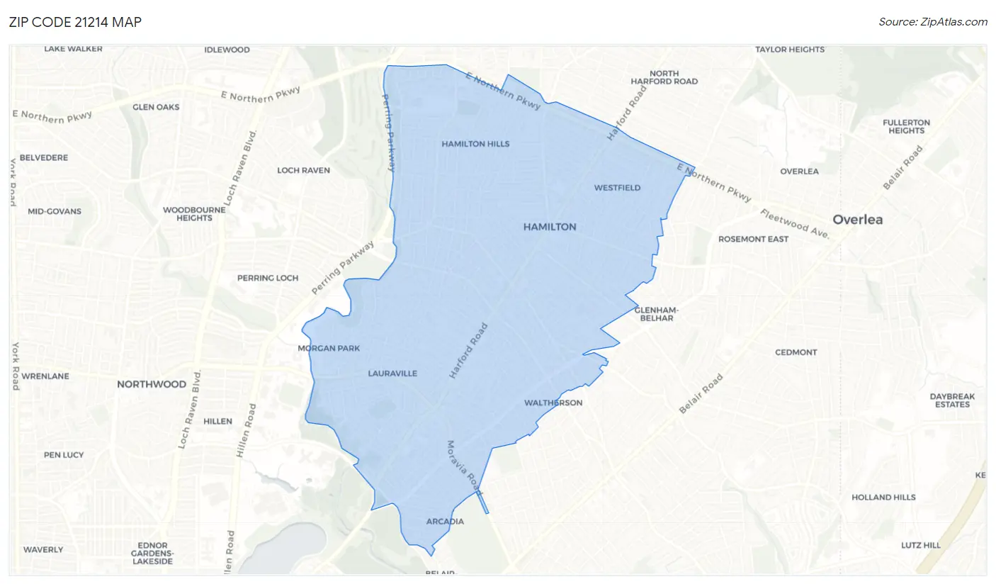 21214 Zip Code Baltimore, MD 2023 Zip Atlas