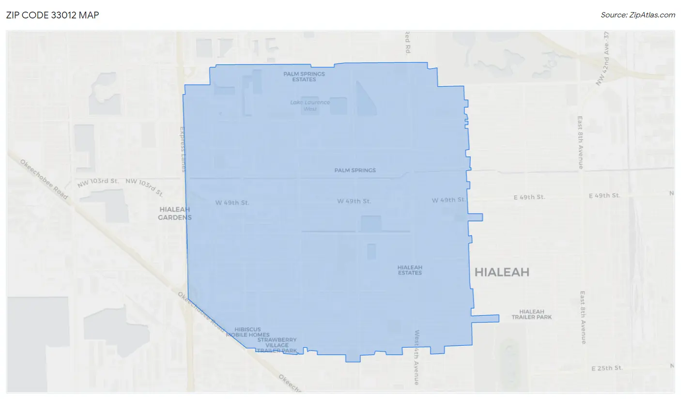 33012 Zip Code Hialeah, FL 2024 Zip Atlas