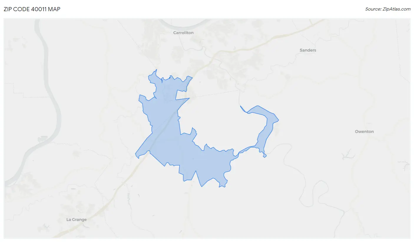 Zip Code 40011 Map